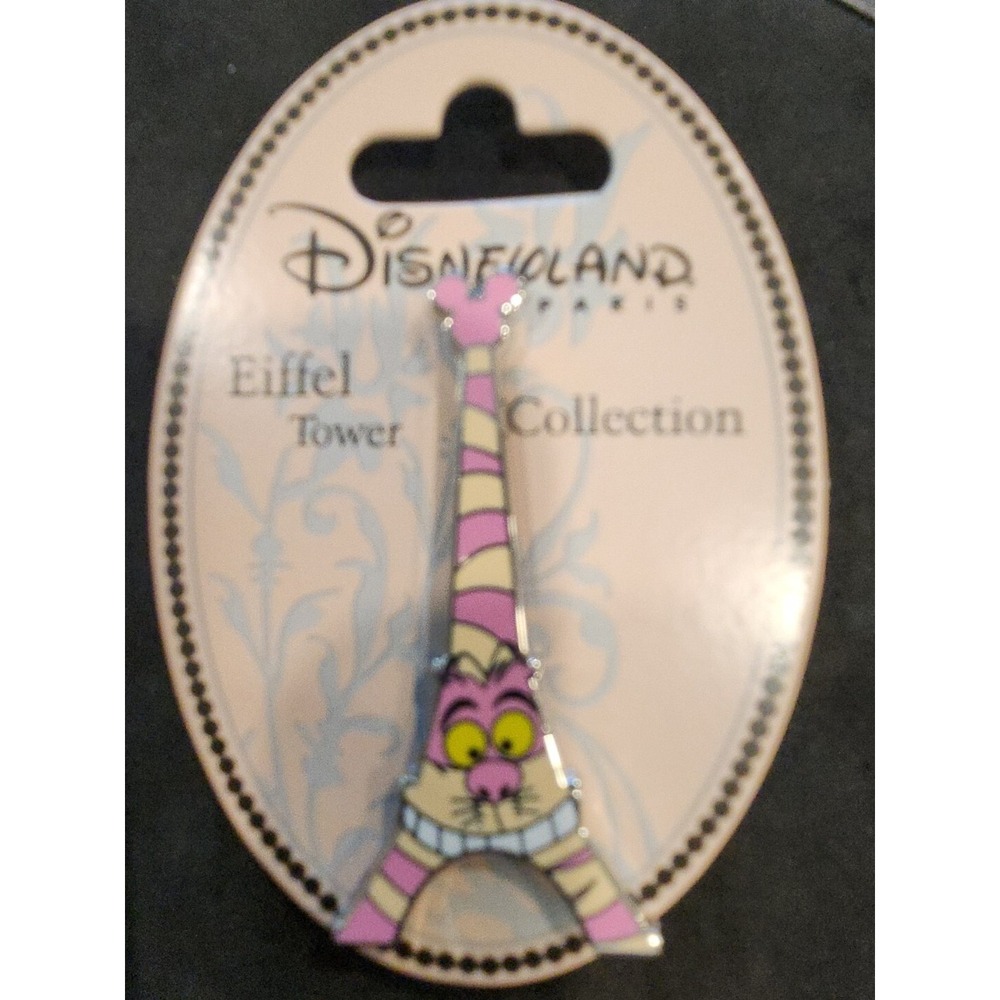 Disney Trading Pin Cheshire Cat Eiffel Tower Disneyland Paris France DLP Pin